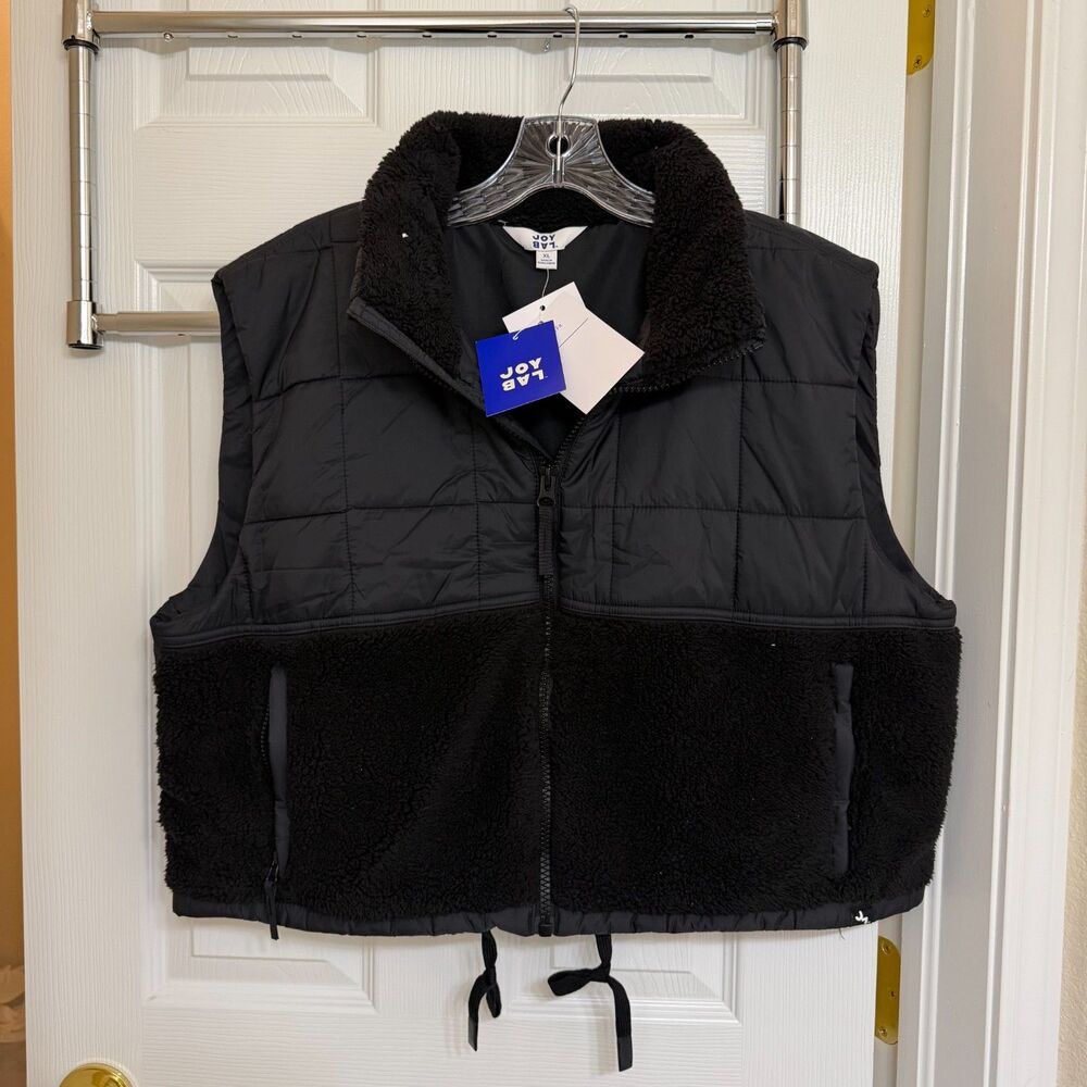 Women's High Pile and Quilted Vest - JoyLab™ Black